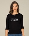 Shop Believe In You Round Neck 3/4th Sleeve T-Shirt-Front