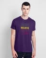 Shop Believe In Yourself Half Sleeve T-Shirt Parachute Purple-Front