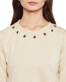 Shop Women's Beige Embellished Regular Fit Sweatshirt