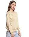Shop Women's Beige Embellished Regular Fit Sweatshirt-Full