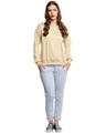 Shop Women's Beige Embellished Regular Fit Sweatshirt