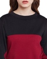 Shop Women's Black Color Block Regular Fit Sweatshirt-Full