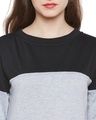 Shop Women's Black Color Block Regular Fit Sweatshirt-Full