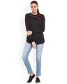 Shop Women's Black Embellished Regular Fit Sweatshirt