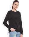 Shop Women's Black Regular Fit Sweatshirt-Design