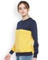 Shop Women's Blue Color Block Regular Fit Sweatshirt-Design