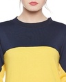Shop Women's Blue Color Block Regular Fit Sweatshirt-Full