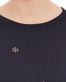 Shop Women's Blue Embellished Regular Fit Sweatshirt-Full