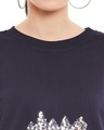 Shop Women's Blue Embellished Regular Fit Sweatshirt-Full