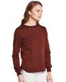 Shop Women's Brown Embellished Regular Fit Sweatshirt-Design