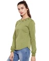 Shop Women's Green Embellished Regular Fit Sweatshirt-Design