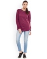 Shop Women's Maroon Embellished Regular Fit Sweatshirt