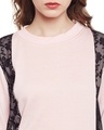Shop Women's Pink Color Block Regular Fit Sweatshirt-Full