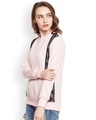 Shop Women's Pink Color Block Regular Fit Sweatshirt