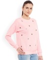Shop Women's Pink Embellished Regular Fit Sweatshirt-Design