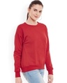 Shop Women's Red Regular Fit Sweatshirt-Design