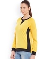 Shop Women's Yellow Color Block Regular Fit Sweatshirt-Design