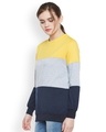 Shop Women's Yellow Color Block Regular Fit Sweatshirt-Design