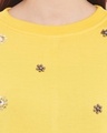 Shop Women's Yellow Embellished Regular Fit Sweatshirt-Full