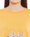 Shop Women's Yellow Embellished Regular Fit Sweatshirt-Full