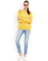 Shop Women's Yellow Embellished Regular Fit Sweatshirt