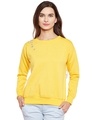 Shop Women's Yellow Embellished Regular Fit Sweatshirt-Front