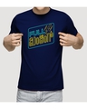 Shop Unisex Blue Printed Regular Fit T Shirt-Design