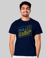 Shop Unisex Blue Printed Regular Fit T Shirt-Front