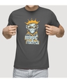Shop Unisex Grey Printed Regular Fit T Shirt-Design