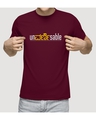 Shop Unisex Maroon Printed Regular Fit T Shirt-Design