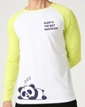 Shop Best Motivation Full Sleeve Raglan T-Shirt White-Neo Mint -Front