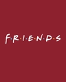 Shop Men's Red Friends Logo Typography T-shirt-Full