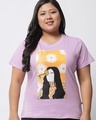 Shop Women's Purple Graphic Printed Plus Size T-shirt-Front