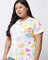 Shop Women's White All Over Printed Plus Size T-shirt-Design