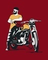 Shop Men's Plum Red Biker Bro Graphic Printed Sweater