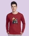 Shop Men's Red Biker Bro Printed T-Shirt-Front