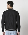 Shop Men's Black Varsity Bomber Jacket-Full