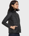 Shop Women's Black Relaxed Fit Puffer Jacket-Design
