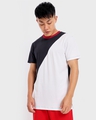 Shop Men's Black & White Color Block T-shirt-Front