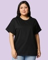 Shop Women's Black Boyfriend Plus Size T-shirt-Front