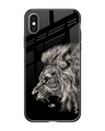 Shop Brave Lion Printed Premium Glass Cover for iPhone XS(Shock Proof, Lightweight)-Front