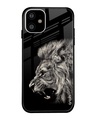 Shop Brave Lion Printed Premium Glass Cover for iPhone 11(Shock Proof, Lightweight)-Front