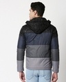 Shop Men's Multicolor Color Block Puffer Jacket With Detachable Hood-Full