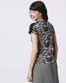 Shop Black Camo Plain Shoulder Sleeves Panel Half Sleeves Camo T-Shirt-Full