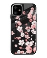 Shop Black Cherry Blossom Premium Glass Case for Apple iPhone 11 (Shock Proof, Scratch Resistant)-Front