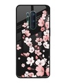 Shop Black Cherry Blossom Premium Glass Case for OnePlus 8 Pro (Shock Proof, Scratch Resistant)-Front
