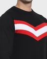 Shop Men's Black Chest Panel Flat Knit Sweater