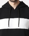 Shop Black Chest Panel Hoodie Sweatshirt