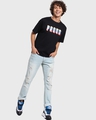 Shop Men's Black Proud Typography Super Loose Fit T-shirt-Full