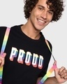 Shop Men's Black Proud Typography Super Loose Fit T-shirt